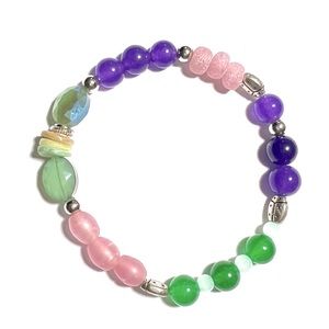 multicolored beaded stretch bracelet